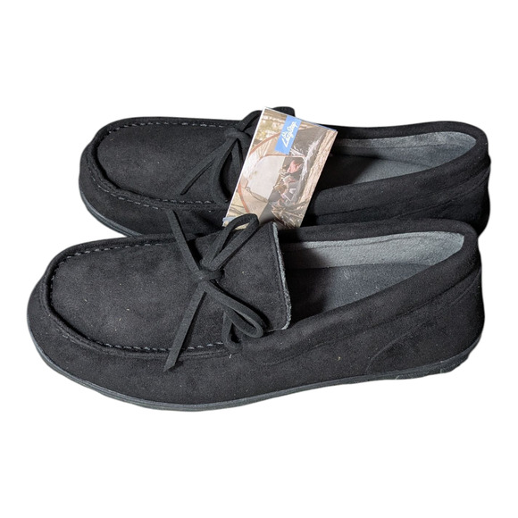 Lazy Steps Men's Moccasin Slippers - Size 10 - Black - New - Indoor/Outdoor - Picture 3 of 7